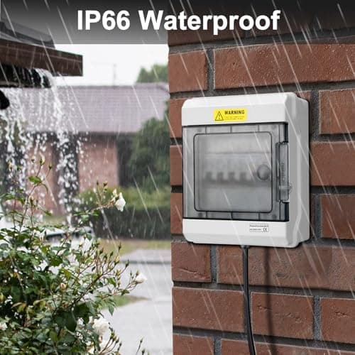 CHENGPI Coffret Électrique Étanche avec Interrupteur de Fuite 2P 40A 30MA, Boîtier Étanche Extérieur pour GFCI, Tableau