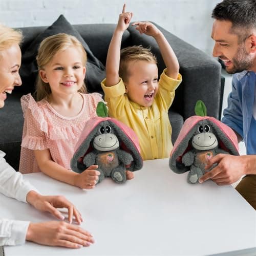Threegoat Âne en Peluche Endormie, Anti-Stress et Apaisant Anxiété, Doux Poupée en Peluche pour Adultes et Enfants, Somm