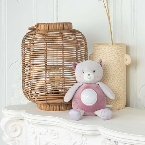 VEILLEUSE GIPSY TOYS CHAT PREMIER ÂGE’BAMBOO’GRIS ET ROSE 26CM