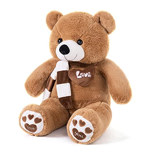 YunNasi Ours en Peluche Nounours Géant - Cadeau Idéal pour Anniversaire, Mariage ou Fêtes Spéciales (80cm, Marron Foncé)