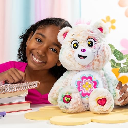 Care Bears Peluche moyenne Écologique – Ours en forme de cœur en fleurs pour enfants