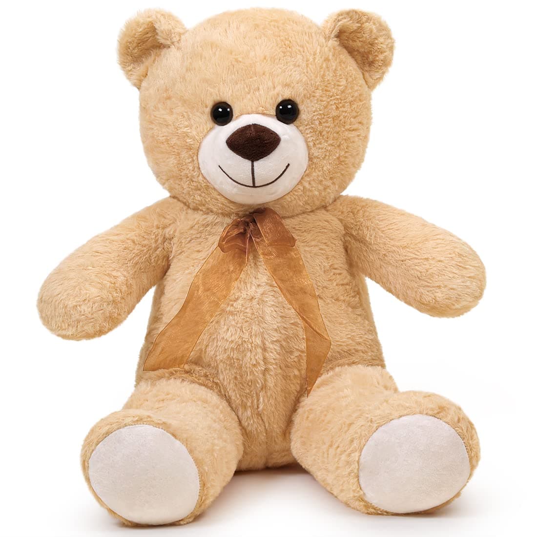 SNOWOLF Ours en peluche cuddly bear Boutons yeux doux mignons Cadeau enfants Anniversaire Noël Saint Valentin (60m, Brun