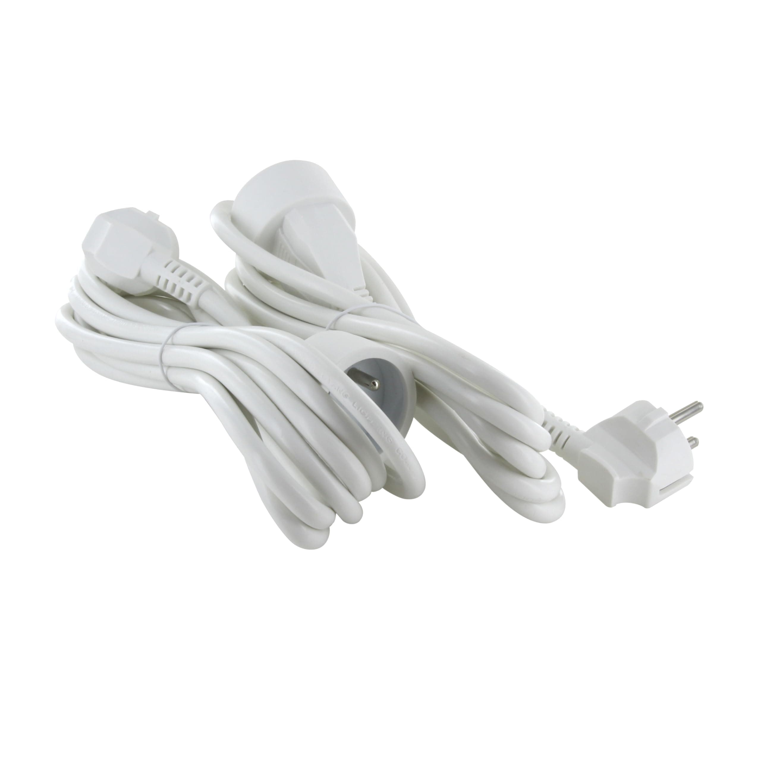 Prolongateurs Chacon HO5VVF 3 x 1,5mm²-3 m Blanc Électriques pour Installation Domestique