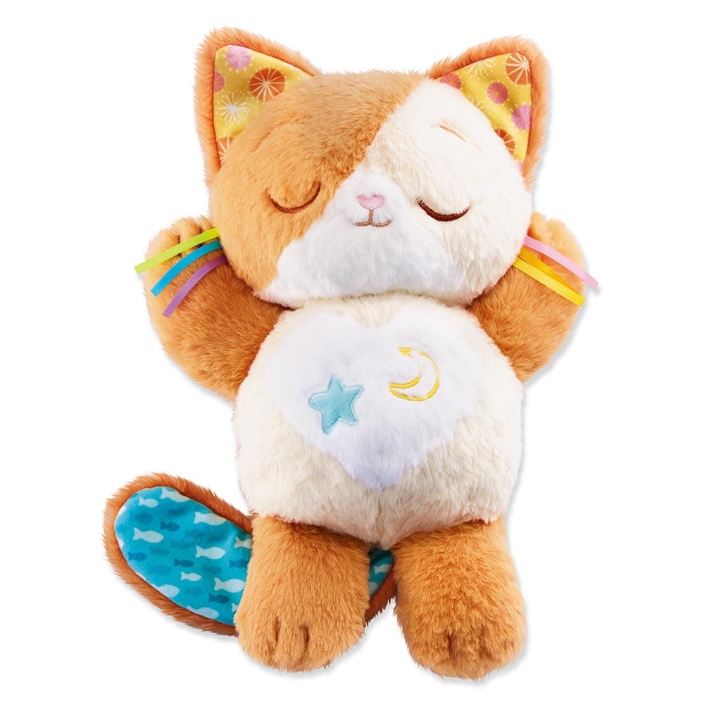 VTech Mon Chaton Douce Nuit - Peluche Chat Qui Respire, Veilleuse Bébé Musicale avec Lumière, Berceuses et Bruits Blancs