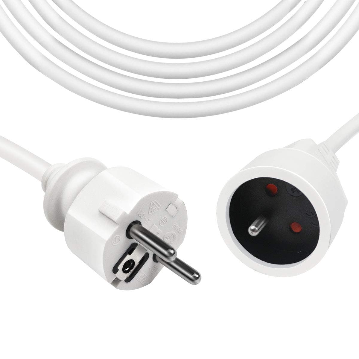EXTRASTAR Rallonge électrique blanche 16A 10m 3G1,5 mm² - Idéale pour la maison et le jardin - Grande capacité de mise e