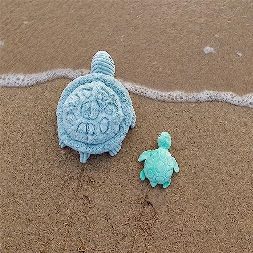 SES DÉGLINGOS PTIPOTOS SAUVENOU Tortue Maman/Bebe Bleu - Peluche Toute Douce - Idée Cadeau de Naissance - 29cm