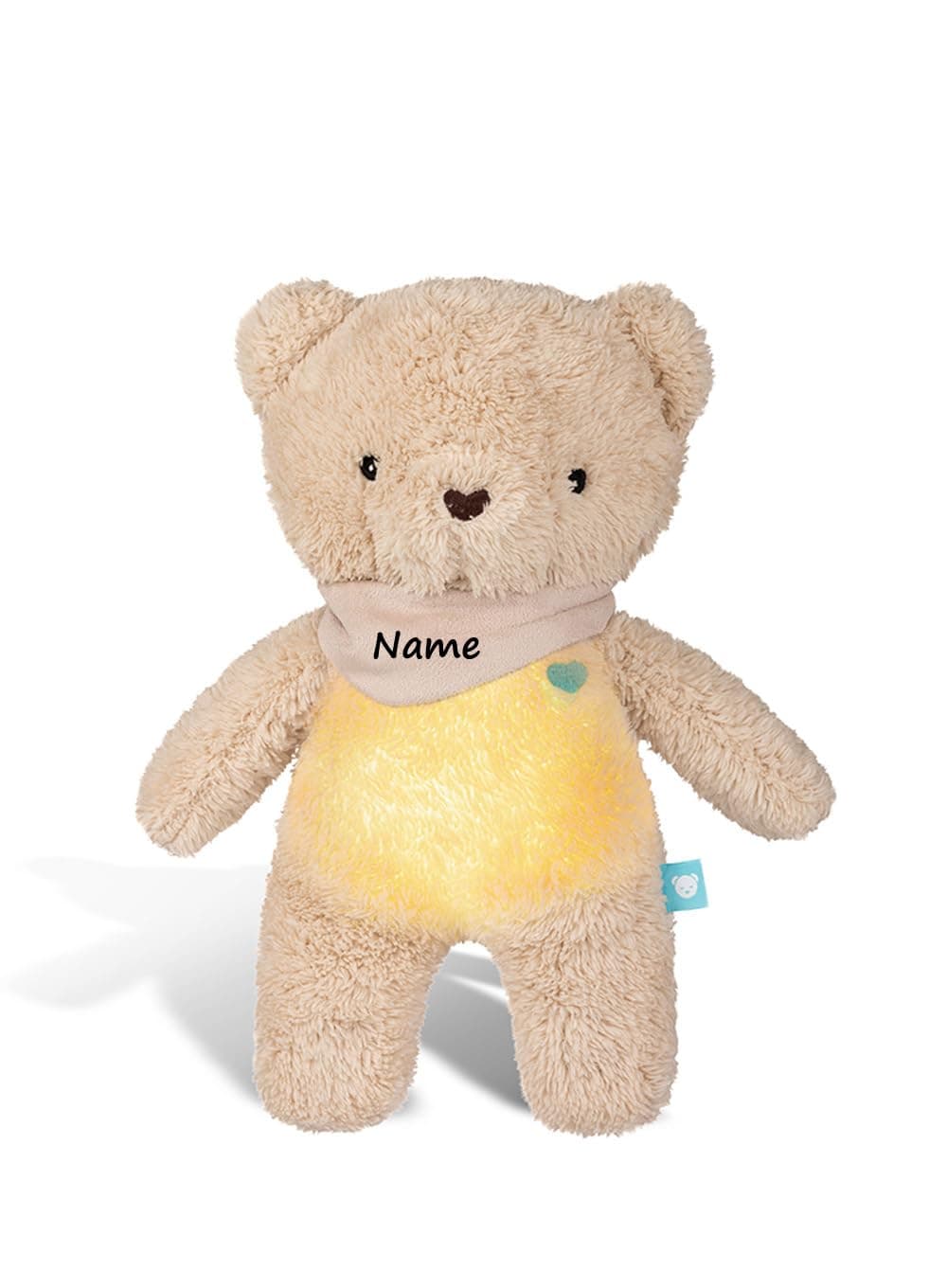 myHummy Ourson Sommeil 5-en-1 – Peluche personnalisée avec nom imprimé, Capteur de sommeil intelligent, Veilleuse bicolo
