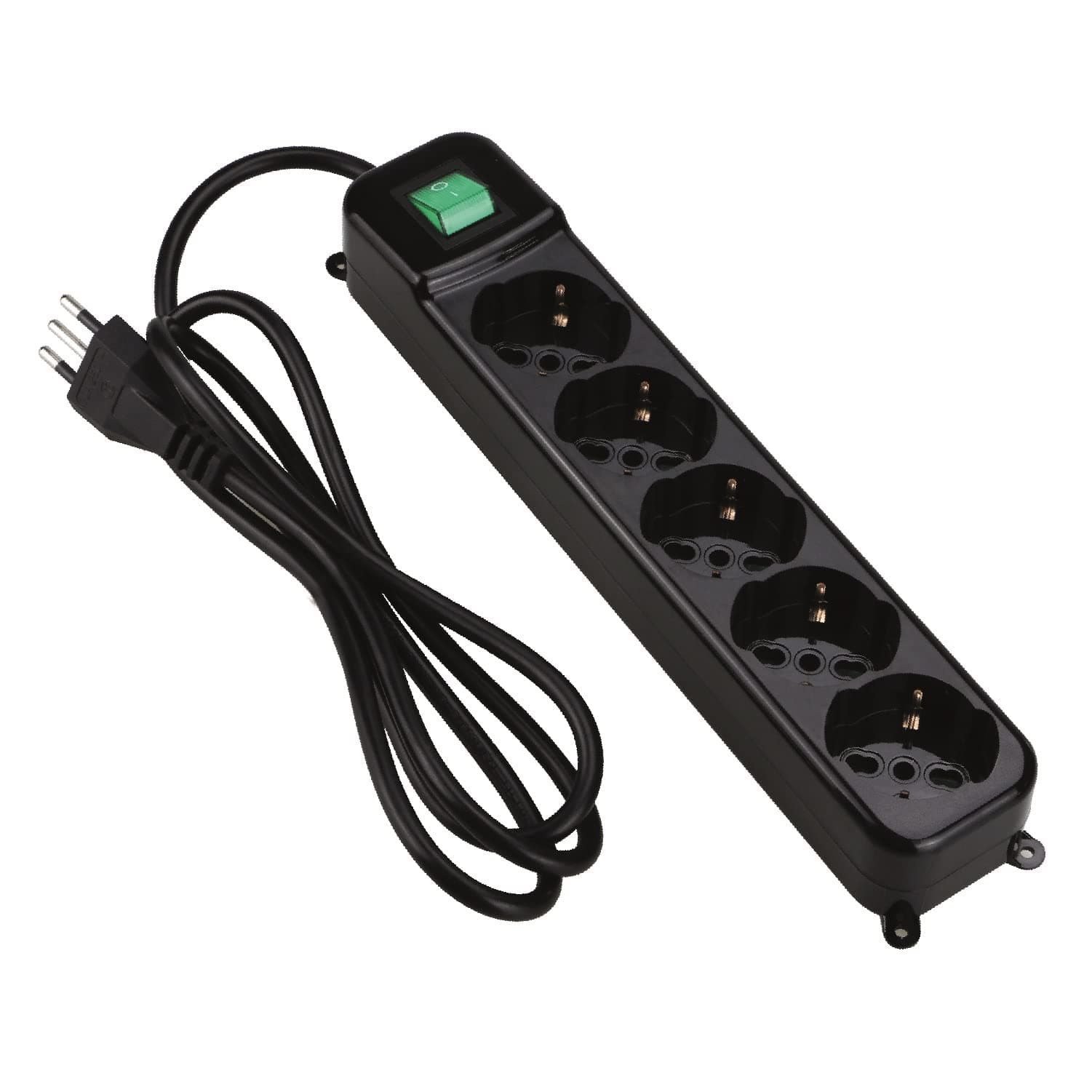 Tecnoware Multiprise Électrique 5 Sorties Schuko/Italie | Protection Enfant | Câble 150 cm