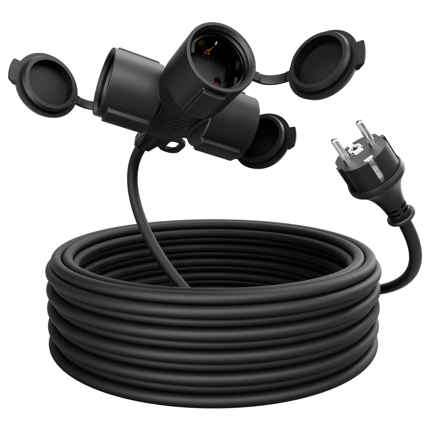 Rallonge électrique GREATE 10m IP44 extérieure 3500W - Prolongateur étanche pour extérieur - Rallonge électrique 3 prise