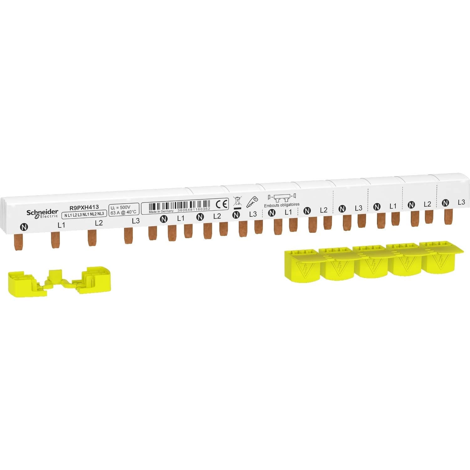 Schneider Electric Resi9 63A 3P+N 13 modules 5M cache dents disjoncteur électrique industriel ciruit breaker protection