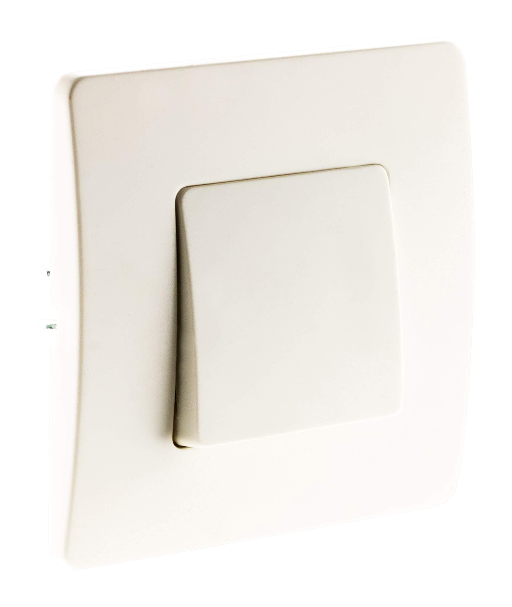 Zenitech Interrupteur Va & Vient Auto Fixation à Vis/Griffes - Compatible Boîtes Standards - Pose Avant Peinture - Blanc