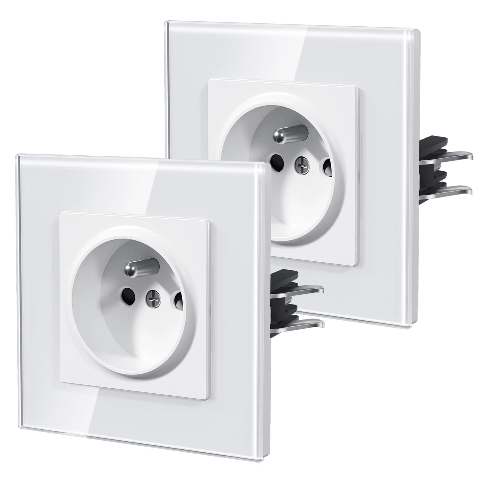 Prise murale BSEEDverre 16A 250V bureau-hôtel, Blanc 86MM 2Paquets
