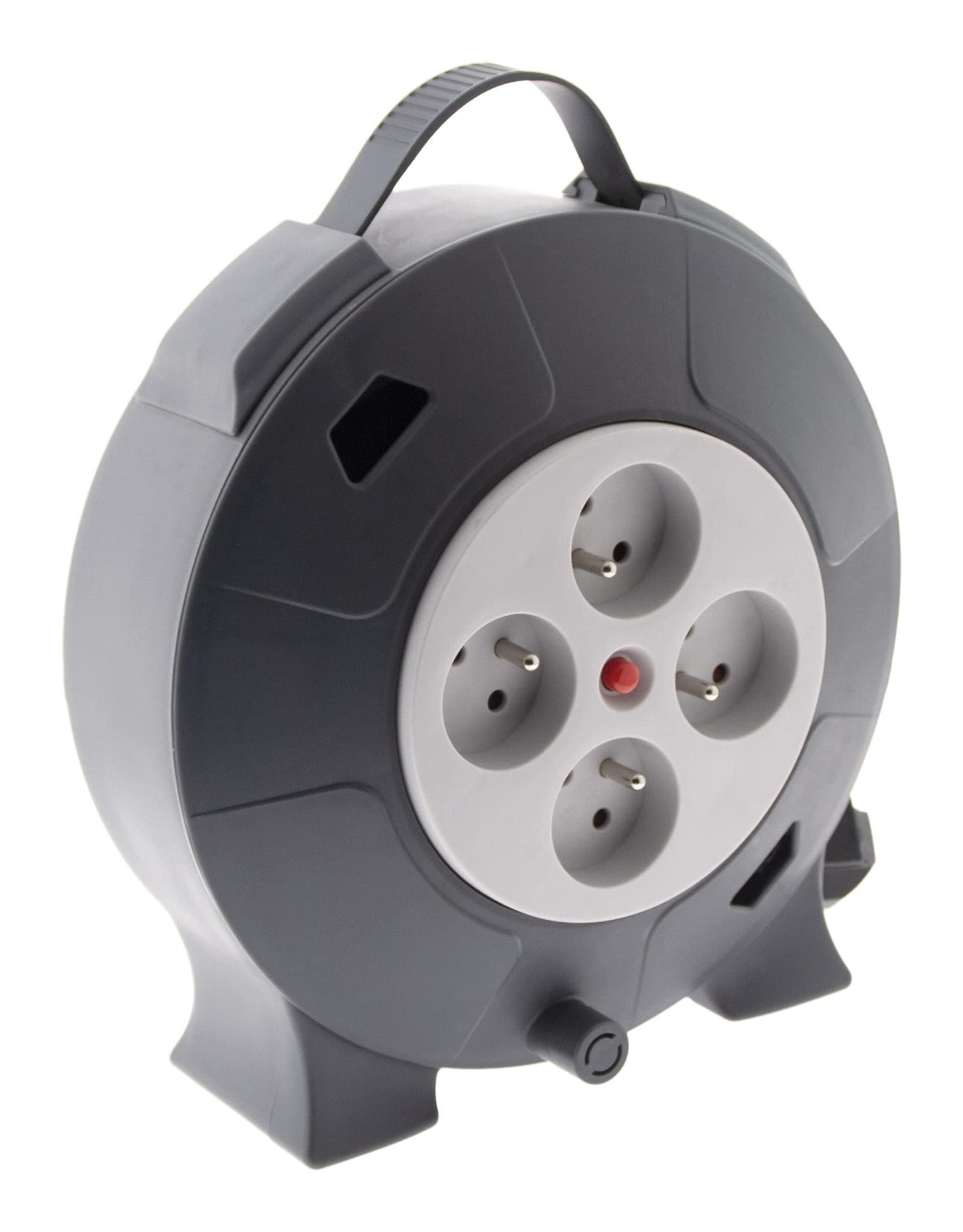 Enrouleur H05VV-F 4 Prises 3G1,5mm² 10m - Gris - Zenitech + Sécurité + Prises Abundantes + Livraison Gratuite