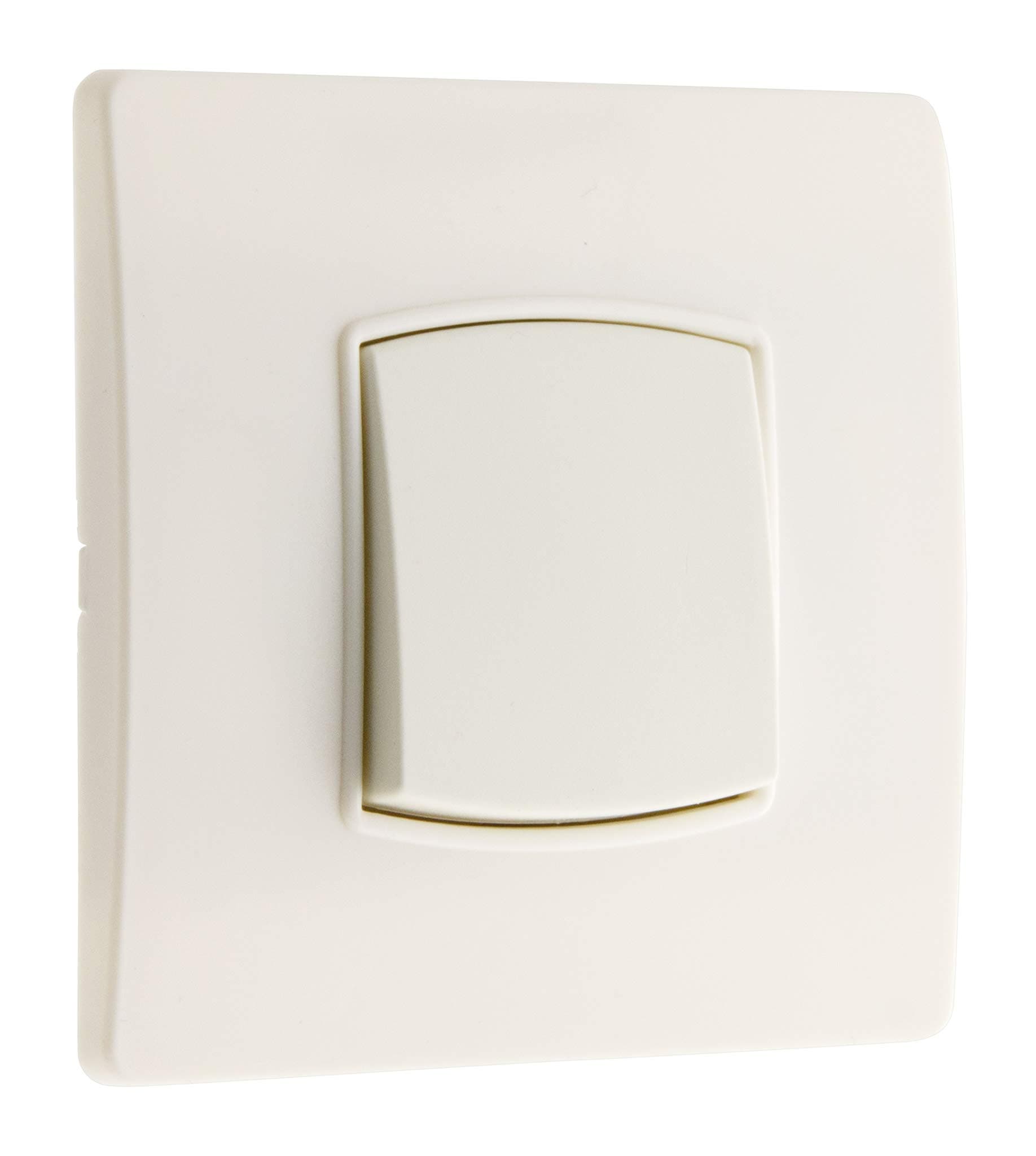 Zenitech - Interrupteur Va & Vient Borne-Auto Blanc - Fixation Invisible - Câblage Rapide - Compatible Boîtes d'Encastre