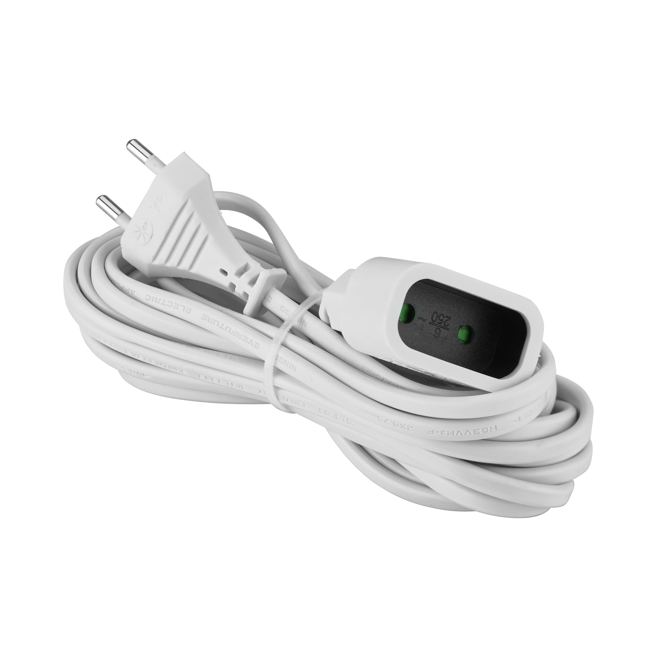 Rallonge électrique Debflex 5.mètres 2P 6.AMP F2x0.75 blanc Debflex HO3VVH2