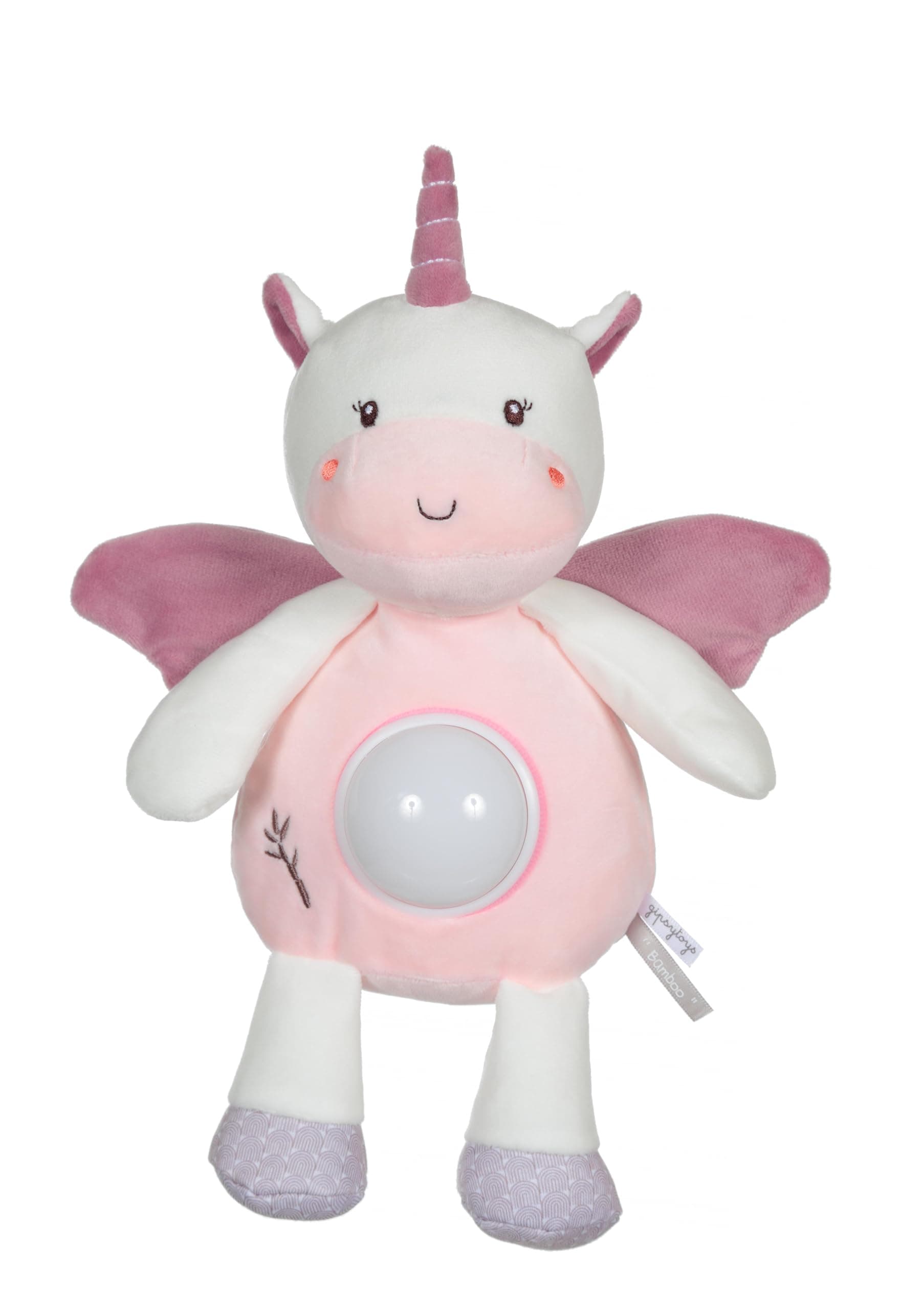 Lumière de licorne en peluche sécurisée pour enfant - Veilleuse à peluche 26 cm bambou 1er âge - Jouet éducatif avec car