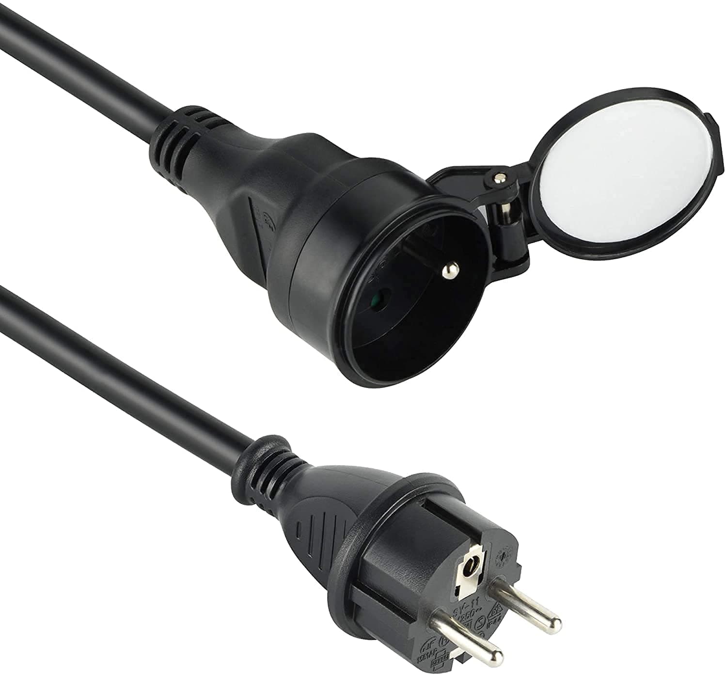 Electraline 200121 Prolongateur étanche IP44 professionnel pour extérieur - 5m Noir - Section 3G1,5 mm²