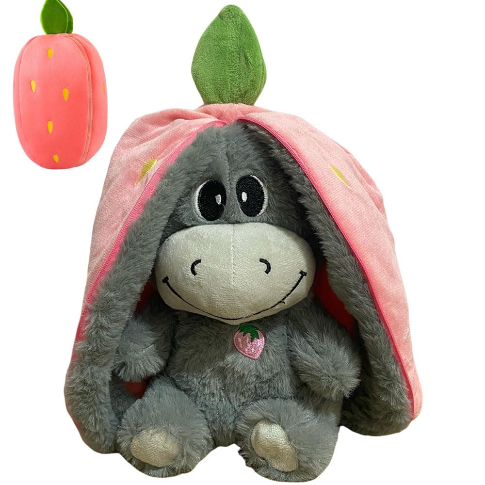 KUWUNG Âne en Peluche Endormi Anti-Stress Pour Adultes À Porter Tout le Temps Polyester 100% Machine Lavable Étalonnez-V