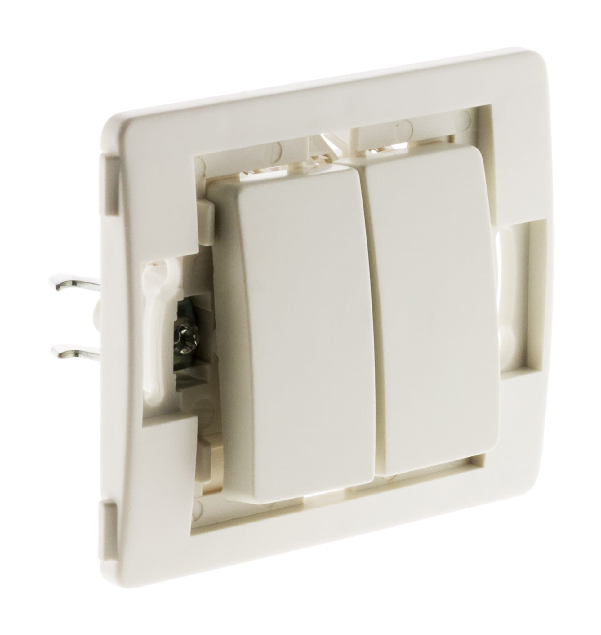 Double va et vient bornes auto composables Blanc Venise