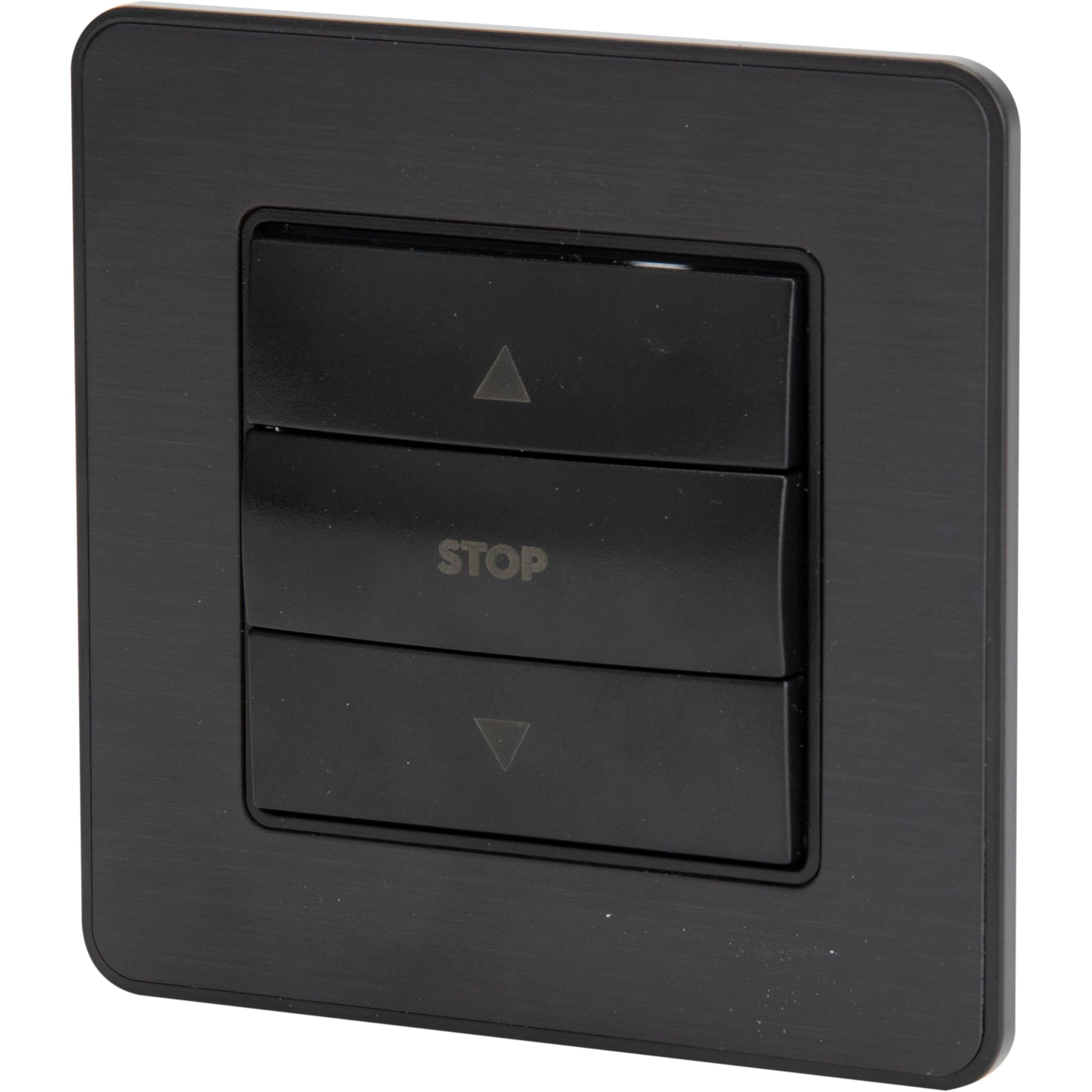 Interrupteur de volets roulants Zenitech 10A - métal noir brossé - parfait pour le bureau - facile à installer - robust