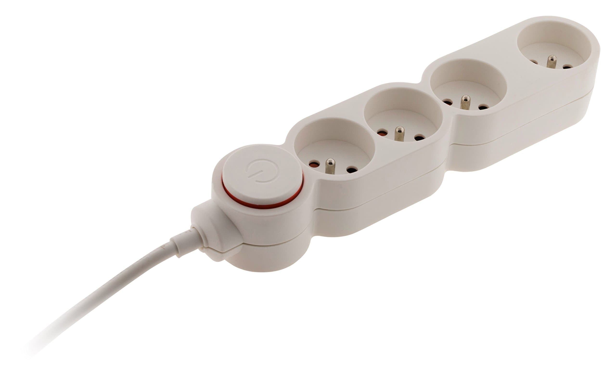 Bloc Home 4 prises 16A 2P+T - Blanc - Protection parafoudre