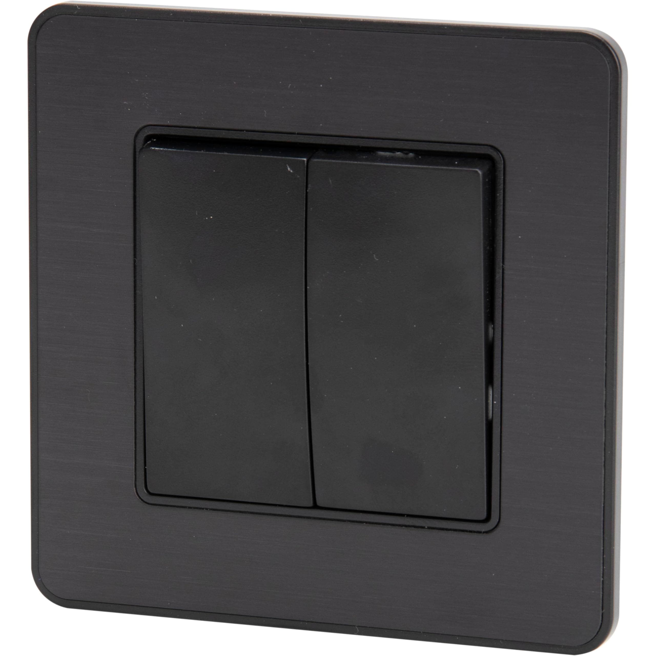 Zenitech Interrupteur Complet va-et-vient double 10A en métal brossé noir pour Kouro