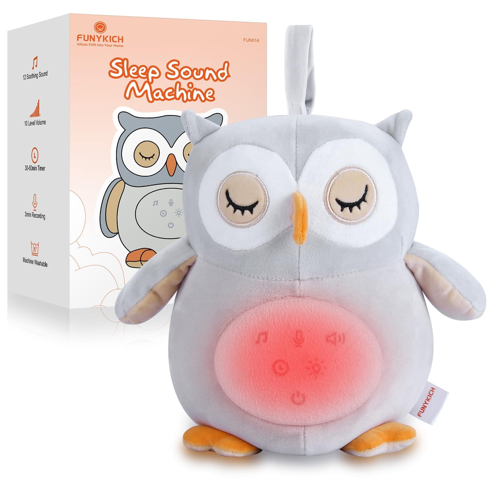 Peluche Hibou Apaisante Hochets Apaisants pour Bébé Veilleuse Jouet Musical Lumineux
