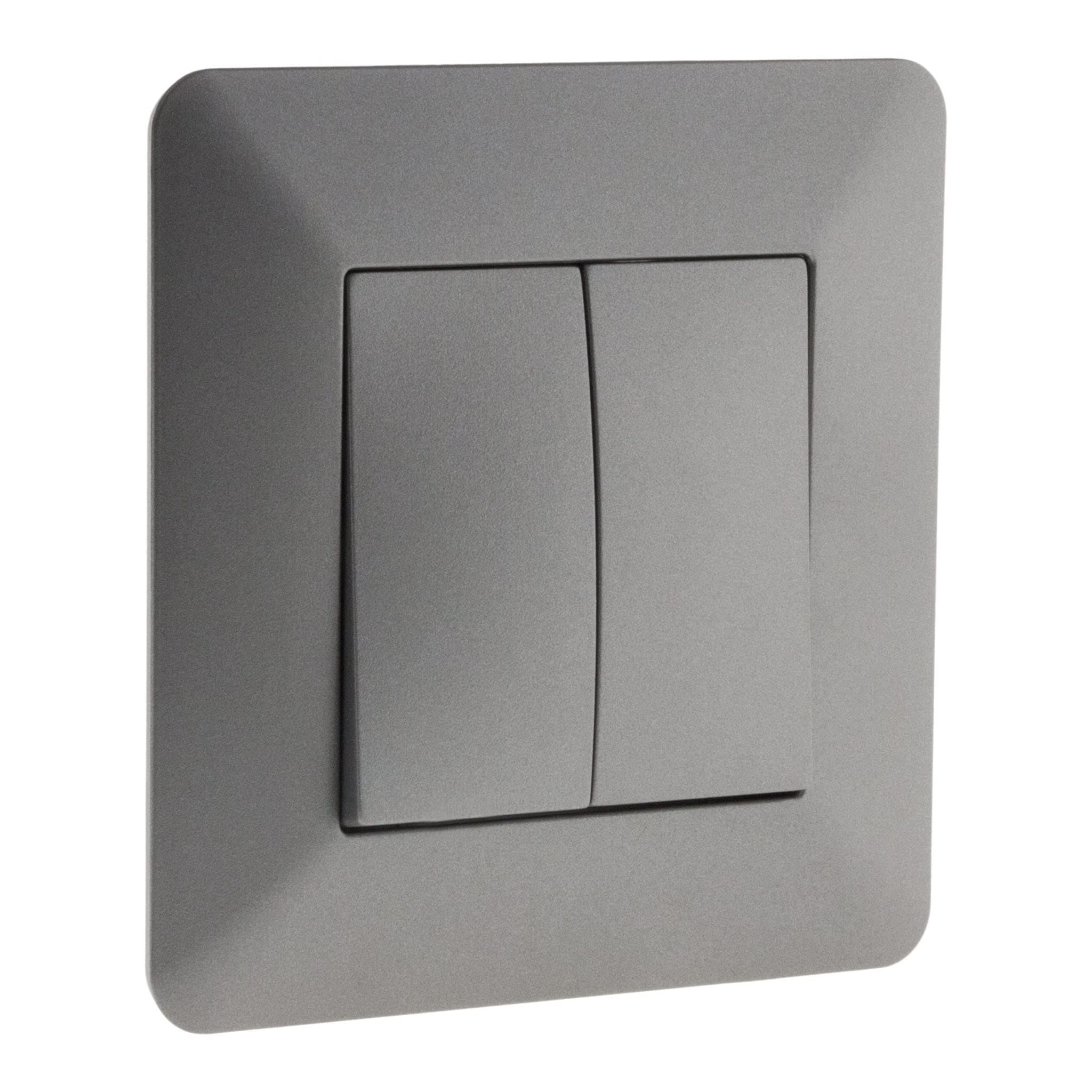 Interrupteur va et vient double Zenitech Titanium pour domicile