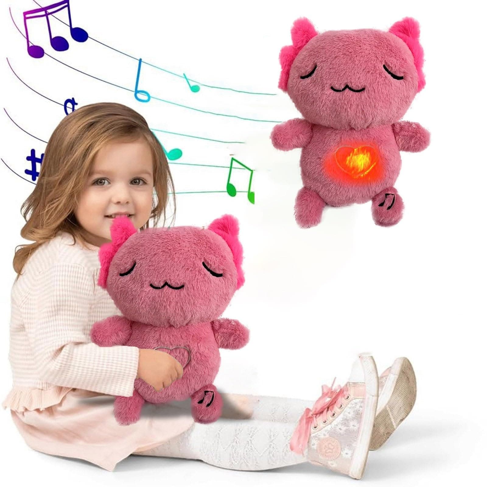 Lit de poupée de 43 cm - Respiration apaisante, amour de la lune, peluche mignonne - Sommeil apaisant pour bébé - Mouvem