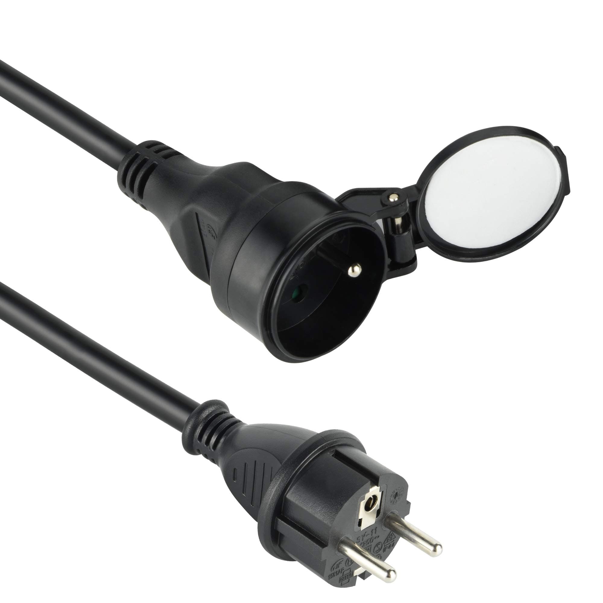 Electraline 200123 Prolongateur jardin étanche pour jardiniers 16A 5m Noir - 3G2,5 mm²