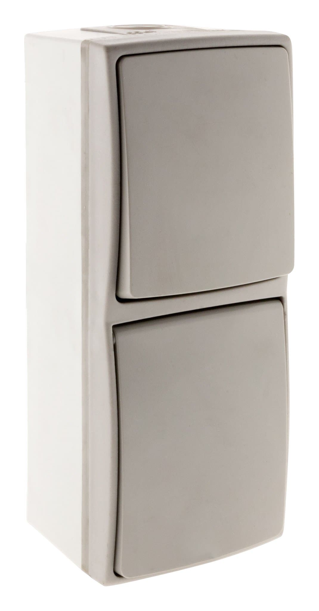 Zenitech Prise de courant 16A 2P+T IP55 Étanche - Gris - Interrupteur de sécurité outdoor - Va et Vient