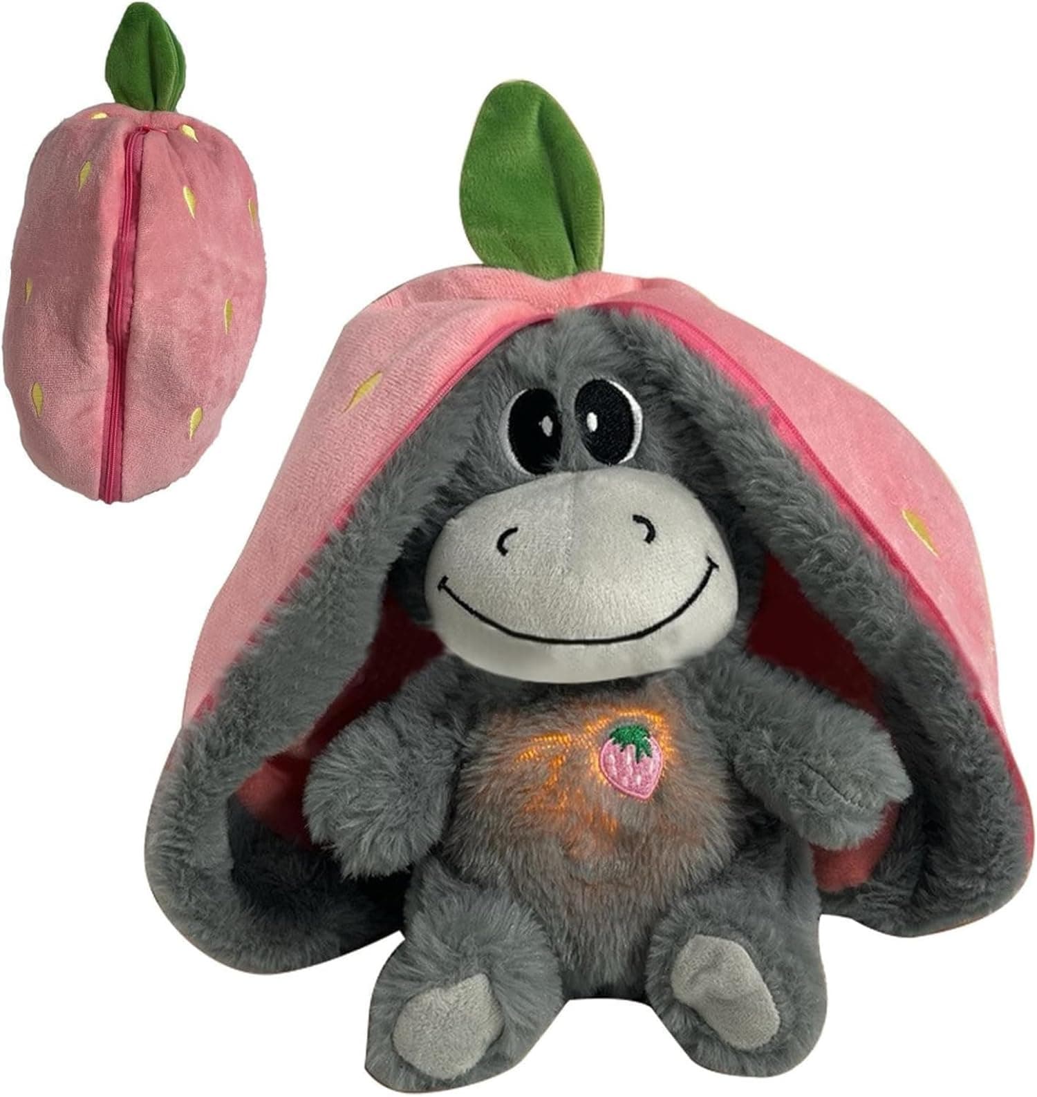 Threegoat Âne en Peluche Endormie, Anti-Stress et Apaisant Anxiété, Doux Poupée en Peluche pour Adultes et Enfants, Somm