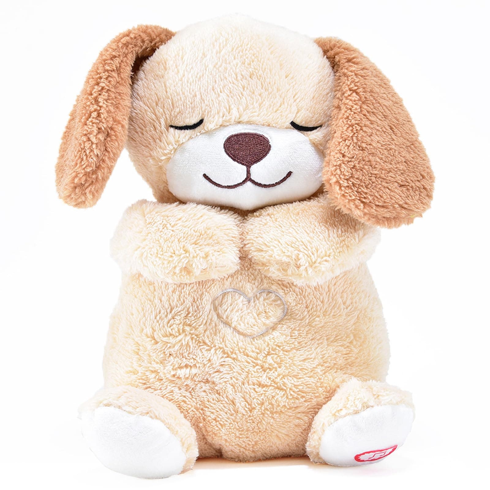 Kögler Peluche Chien Qui respire pour s'endormir, Fonction Lumineuse et Musique d'endormissement, Taille env. 26 cm