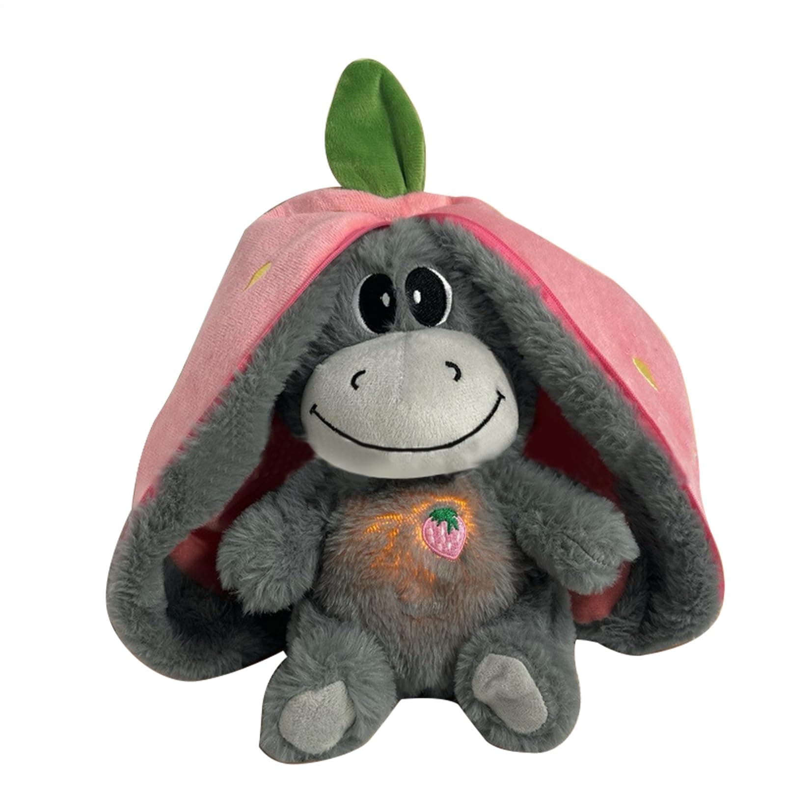 Peluche Respirante Âne Endormi pour Soulager Le Stress | Animal en Peluche Endormi avec Lumière et Musique | Doudou Endo