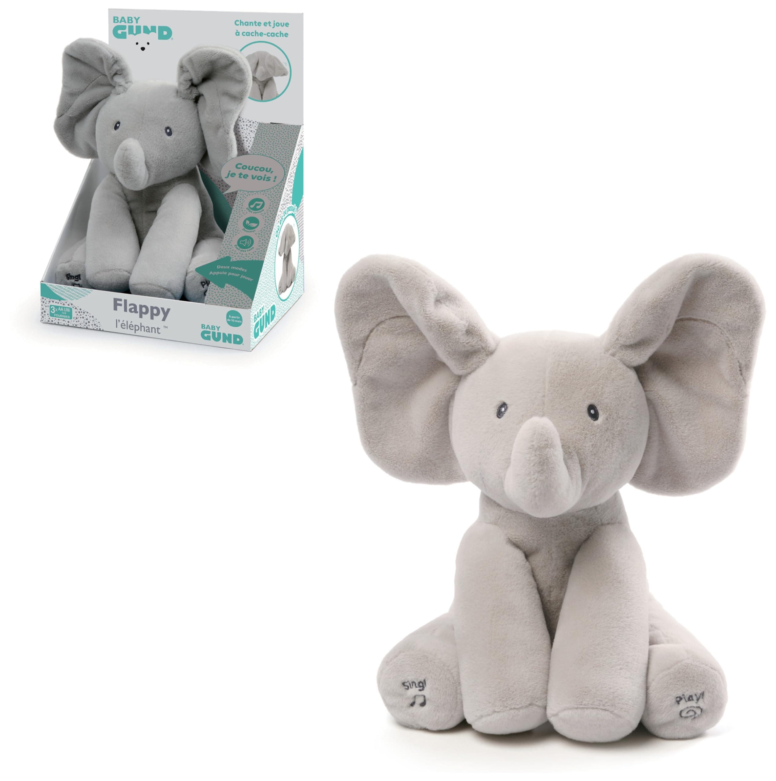 Interactive Elephant Plush for Baby - Talks, Sings, and Moves in French - Educational Toy for Toddlers 1 Year + | 30 cm