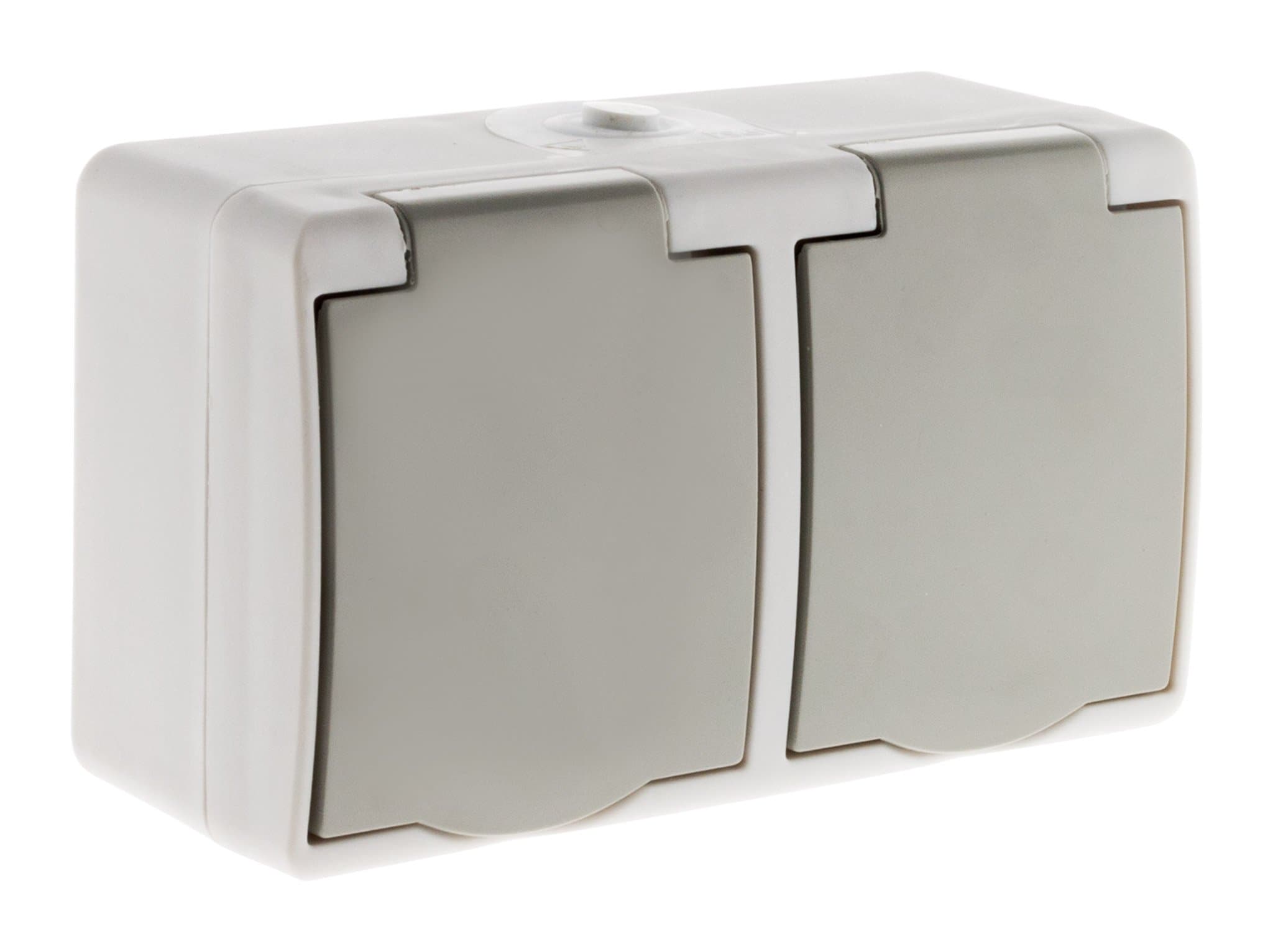 Zenitech - Double prise 2P+T horizontale - Gris clair pour intérieur - Protection IP54 - Meilleures ventes