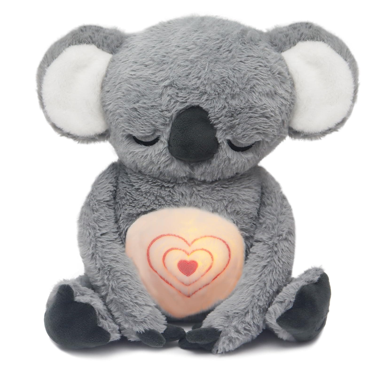 IUTOYYE Peluche Respirant Koala pour Enfants, Doudou avec Lumières Musicales et Mouvement de Respiration Rythmique - Jou
