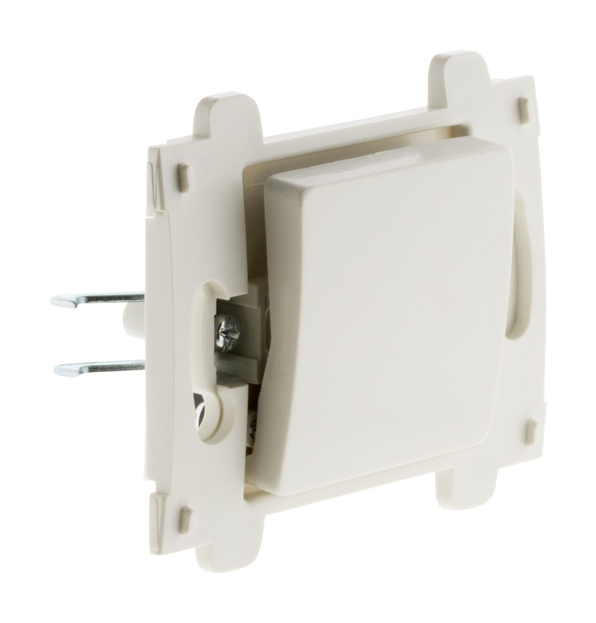 Zenitech - Bouton Poussoir Composable 10A - Blanc - Interrupteur Compatible Gamme Venus - Certifié NF et CE - Blanc