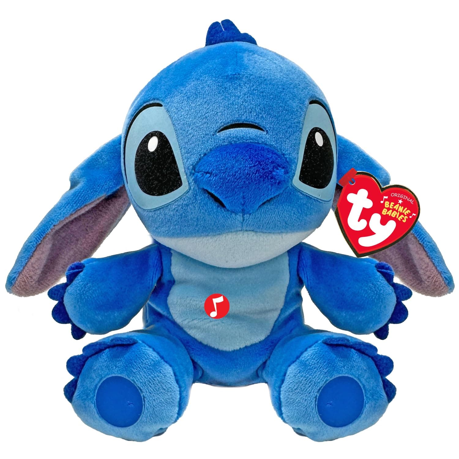 Peluche Musicale Disney Stitch - Doudou Musical Ty44012 Bleu - Jouet pour Enfants