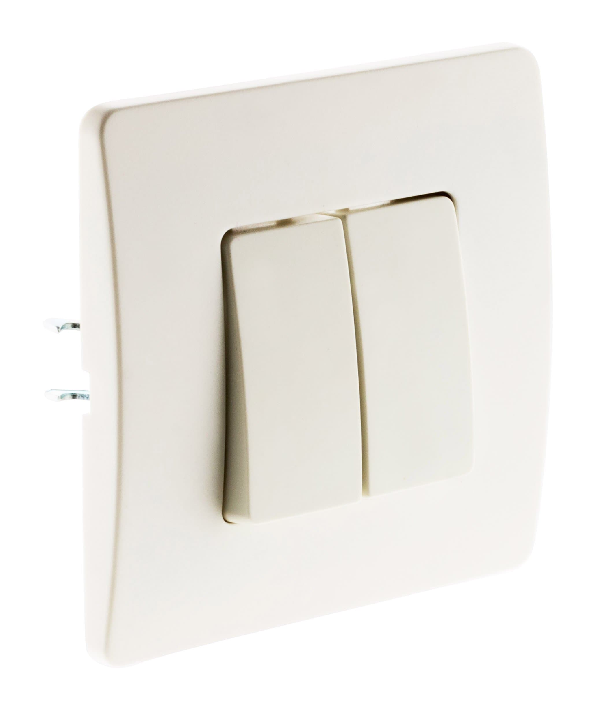 Double Va et Vient Bornes Auto Zenitech Blanc Câblage Rapide Installation Compatible Boîtes Standards Fixation à Vis et