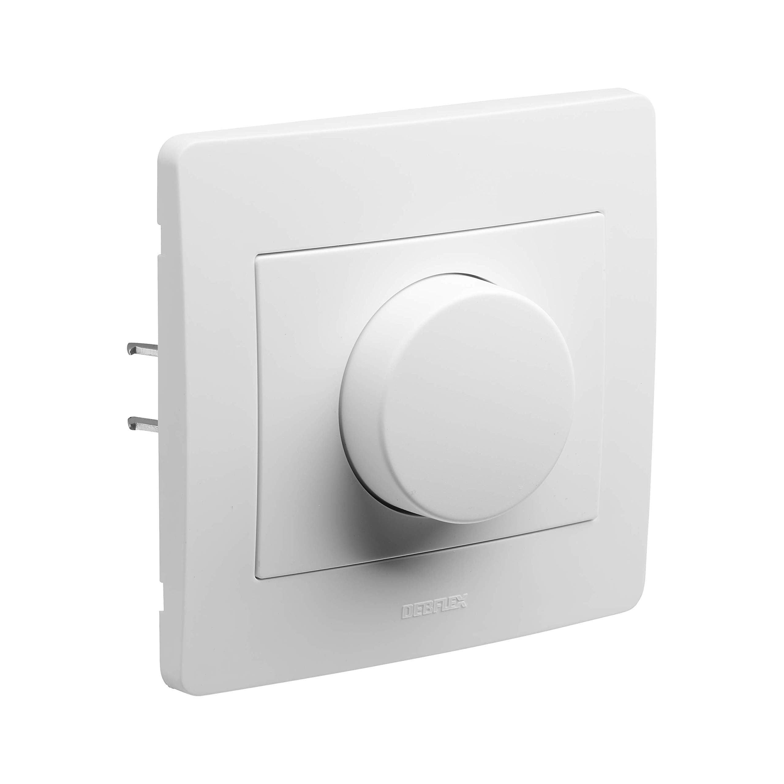 Variateur 2 Fils 739355 Debflex | Prise Mural Standard | Prise Extra Plate | Variateur Rotatif pour Eclairage LED | Inte