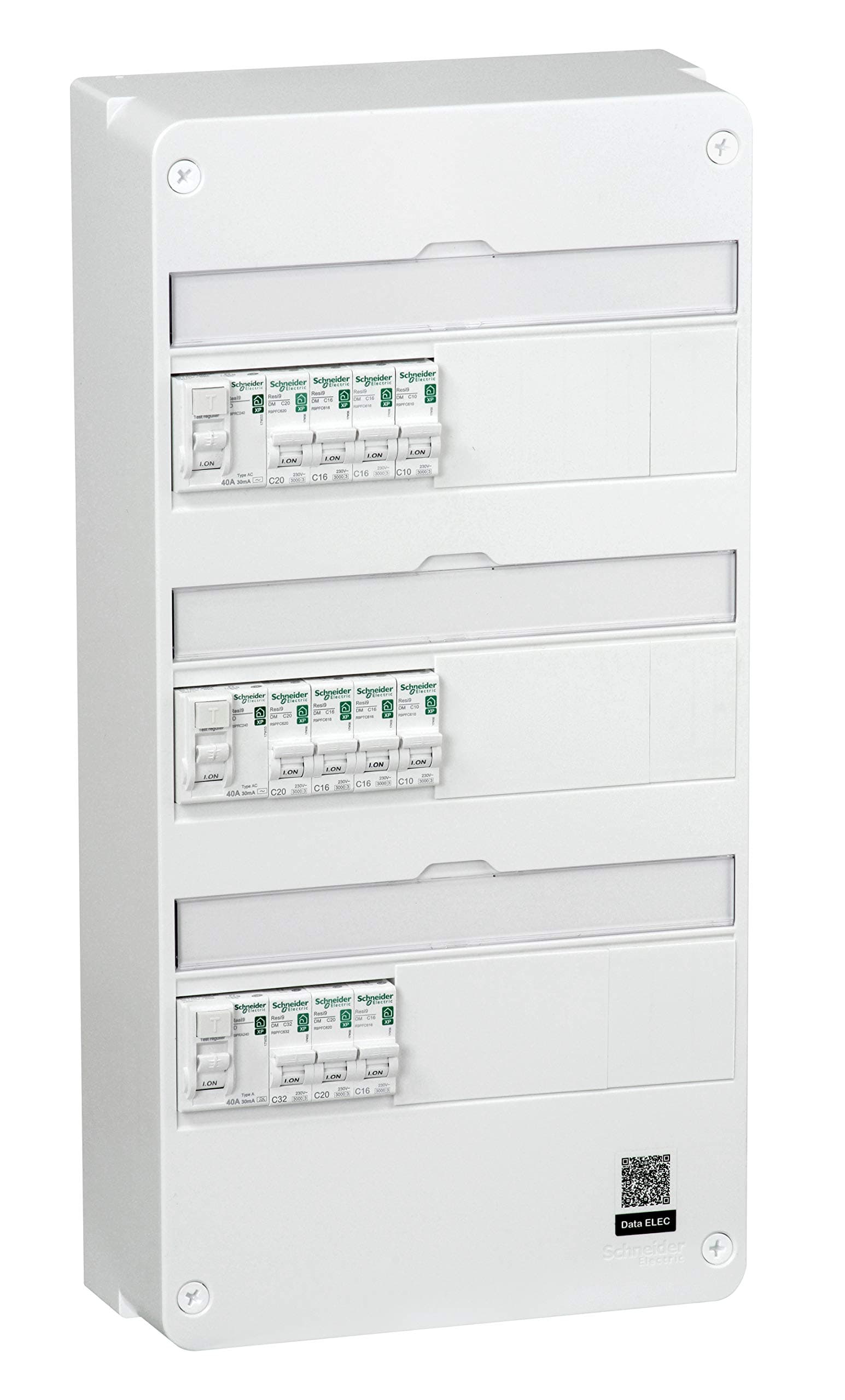 Zenitech SC5R9H313SP01N Tableau de Montage Blanc avec Disjoncteur