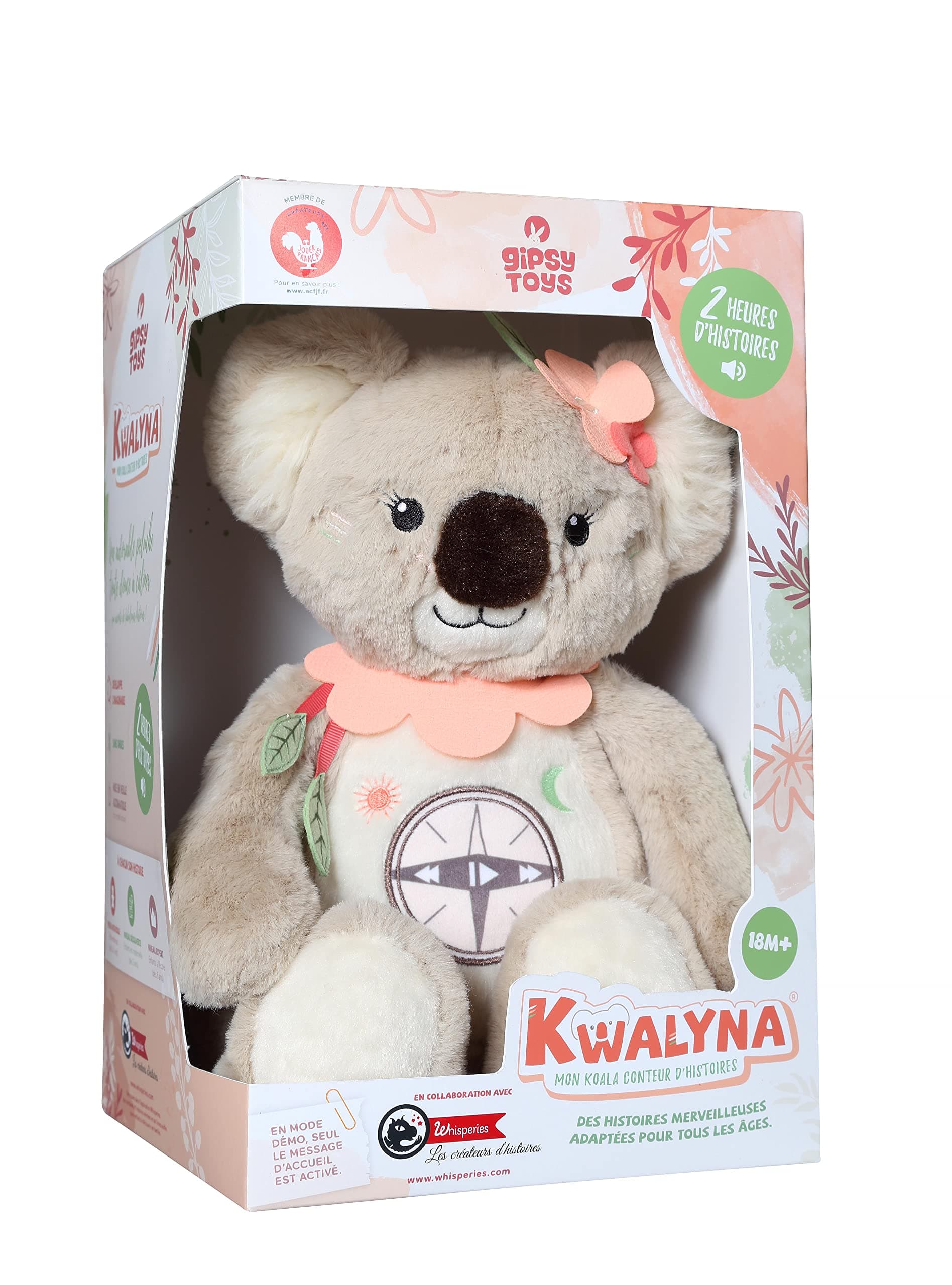 KWALYNA Koala Conteuse d'Histoires Peluche Interactive Version Française 2 Heures de Contes Merveilleux pour Enfants de