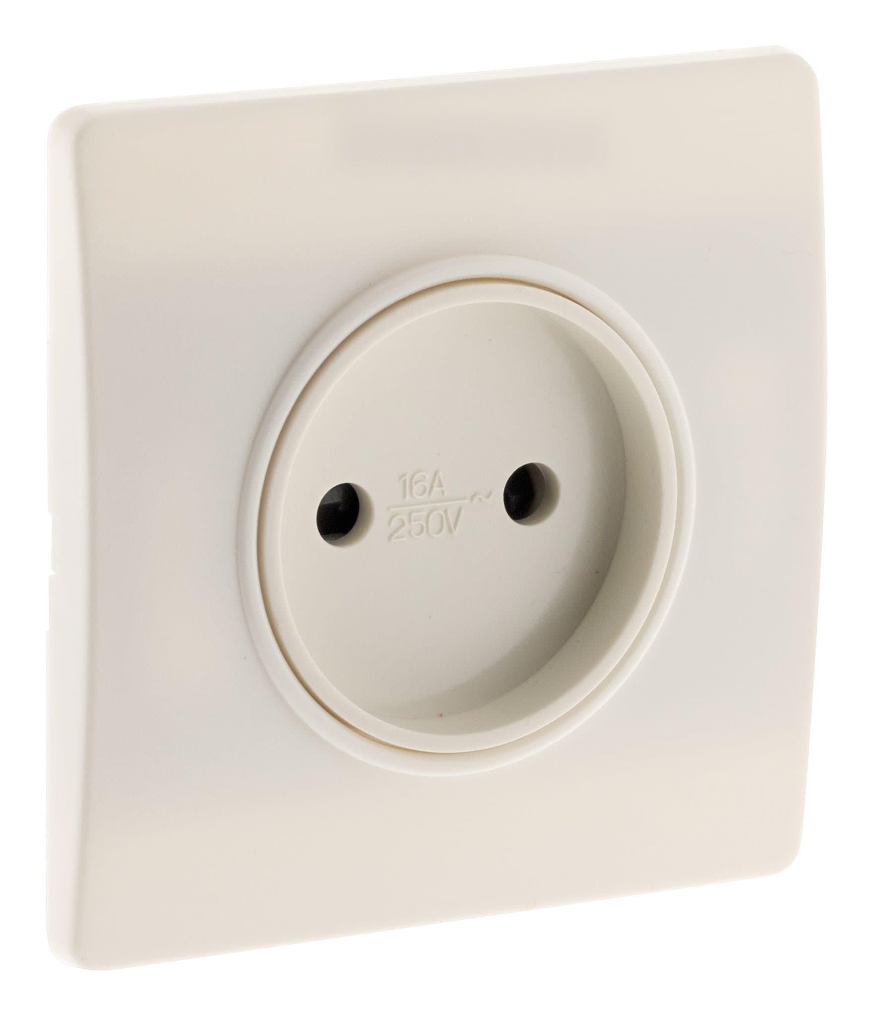Prise 2P 16A borne-Auto vis + Griffes - Blanc - Diwone
