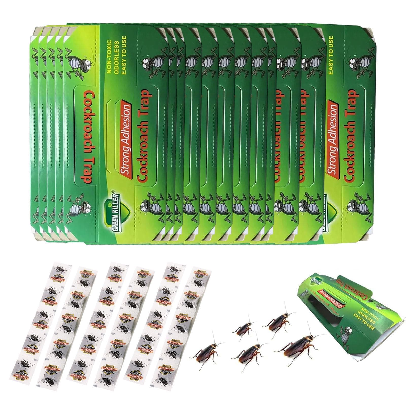 Piège Cafard Piege Cafard 30 Pièces Professionnel Collant Piège à Cafards Produit Anti Blatte Vert Puissant