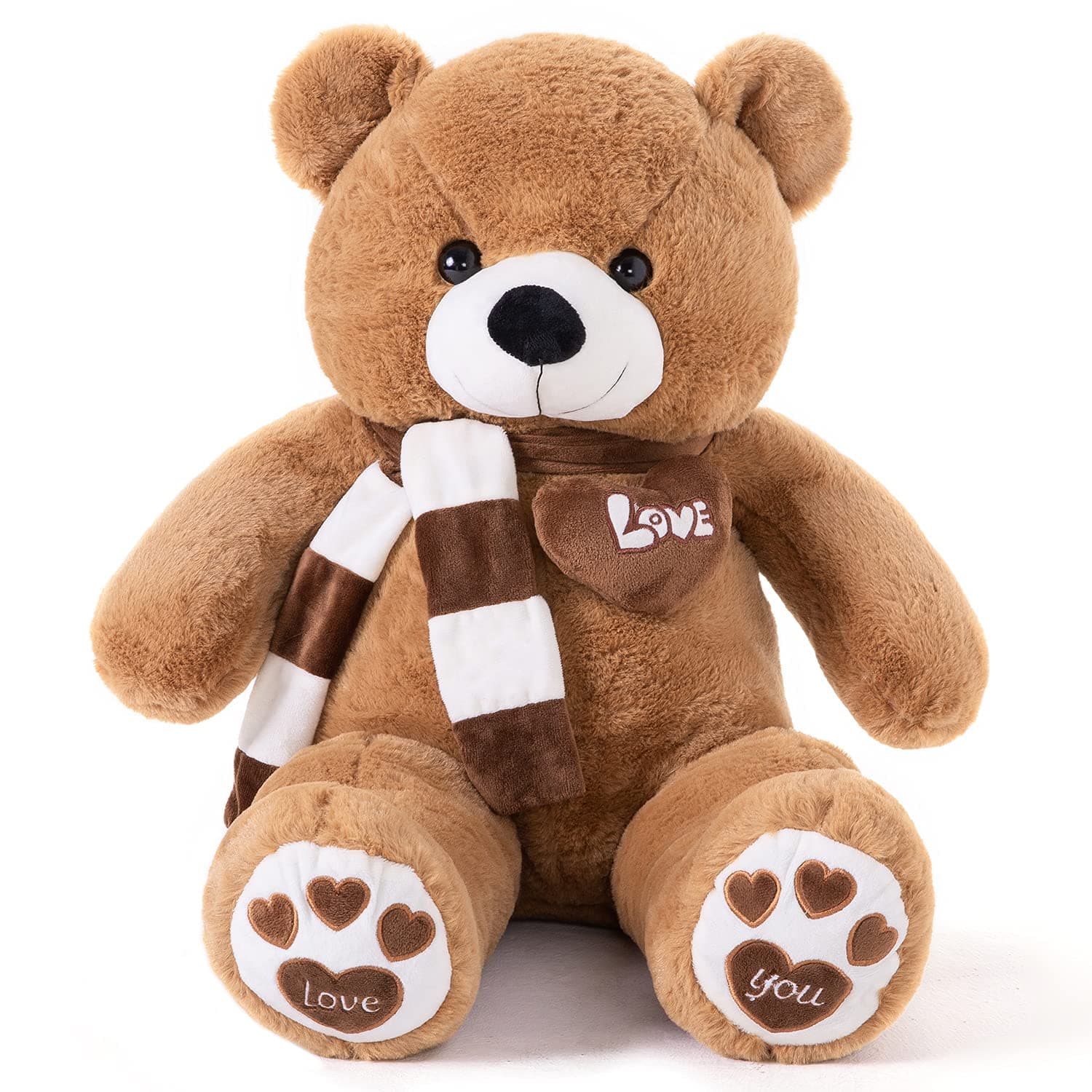 YunNasi Ours en Peluche Nounours Géant - Cadeau Idéal pour Anniversaire, Mariage ou Fêtes Spéciales (80cm, Marron Foncé)