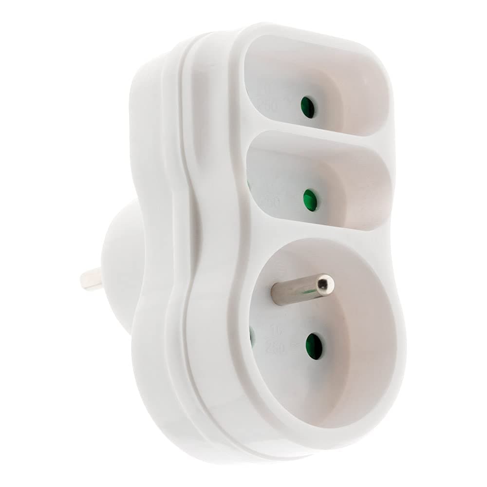 Zenitech Triplite 1x16A + 2x6A Appareil de Protection Électrique pour Maison - Blanc - Sécurité Électrique Dépannage Faç