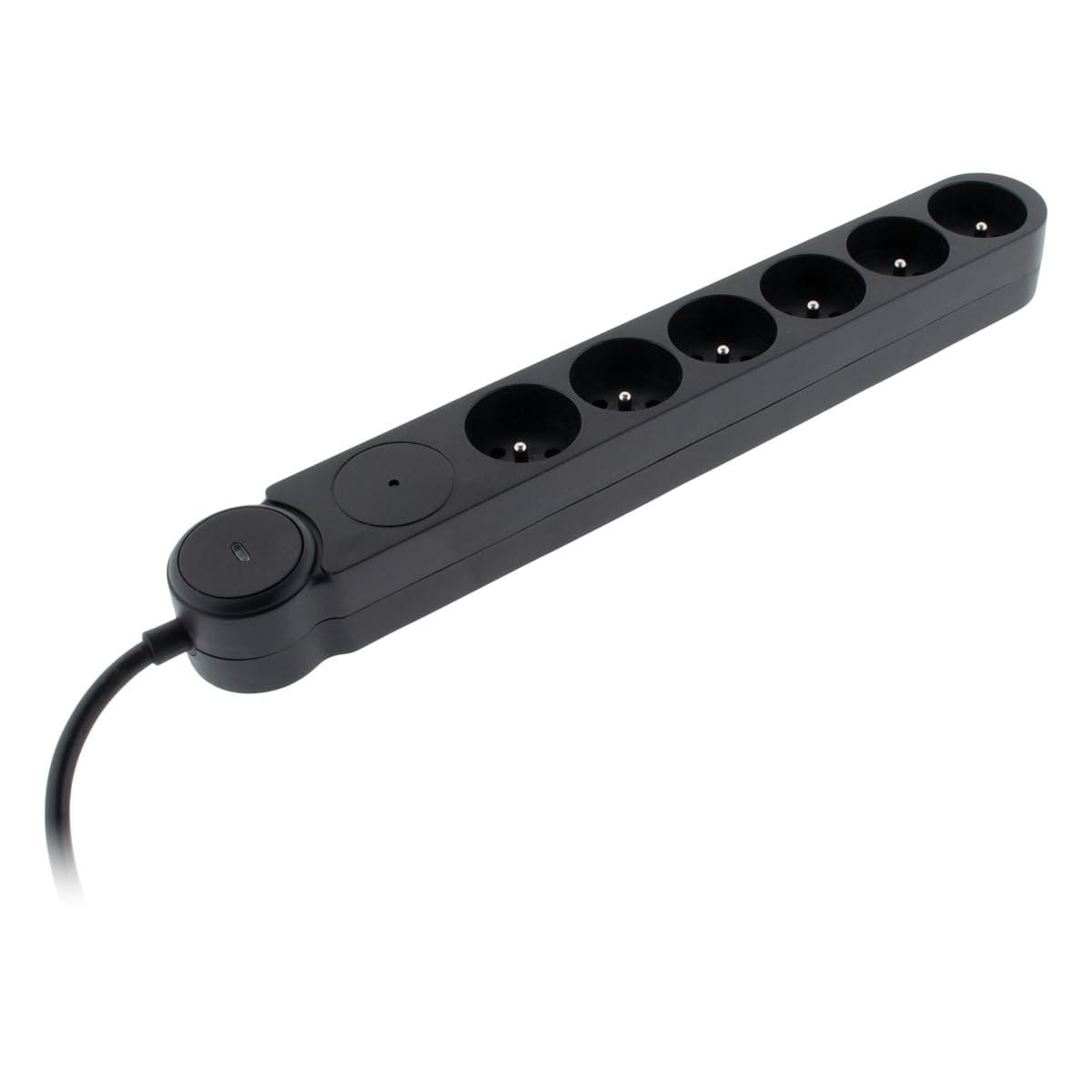 Zenitech Multiprise parafoudre Iota 6x16A + interrupteur Noir Sécurisé - Protection Électrique pour Prises Muraux - Sécu