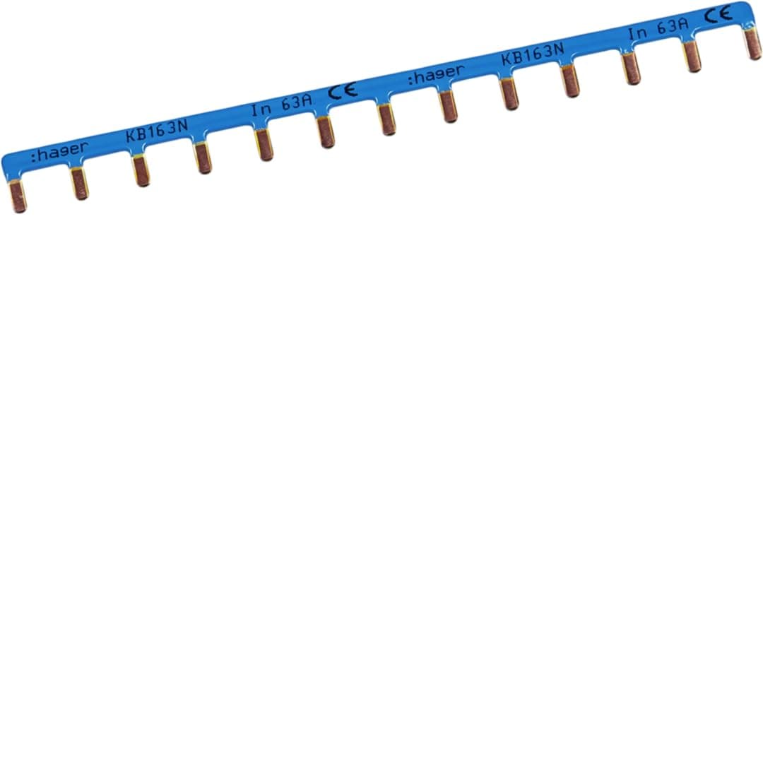 HAGER - Barre de pontage 63A bleu 1P 13M pour électriciens - Fonctionnalités sécurisées - KB163N