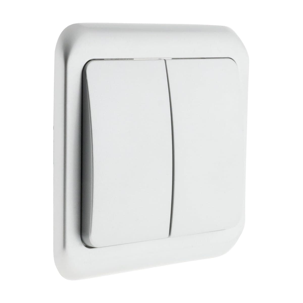 Zenitech Interrupteur Double Antaria Blanc - Électrique Salle de Bain et Cuisine Design Moderne Facile à Installer